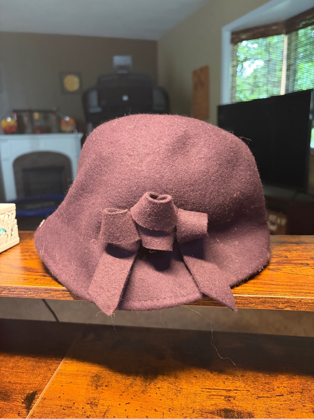 croft & barrow Plum Felt Bow Cloche Hat